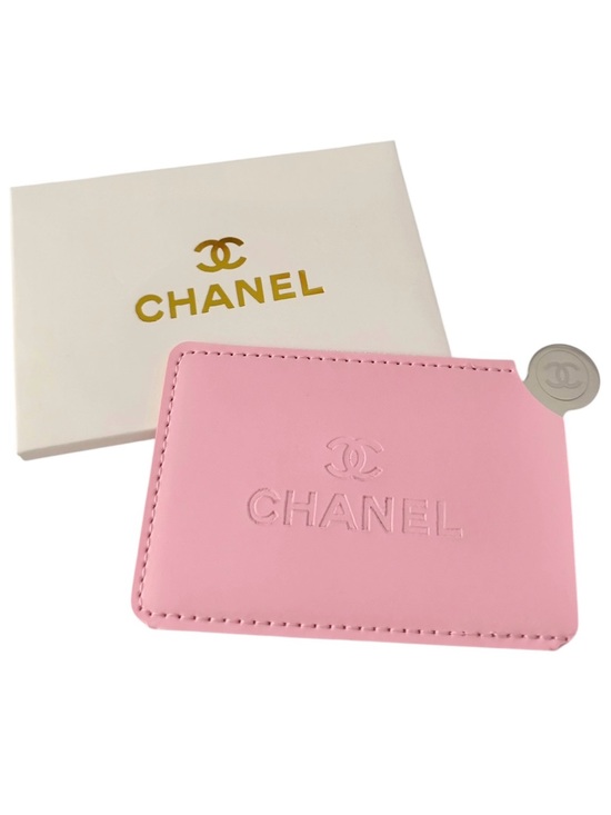 Accessories - CHANEL Beauty VIP Gift Pink Card Holder Sleeve Silver Pocket Mirror With Box